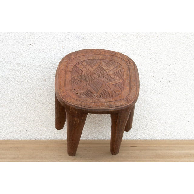 Wood Carved Vintage Heritage Nupe Stool For Sale - Image 7 of 8