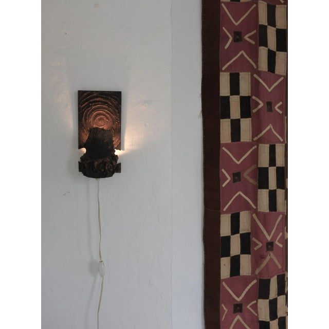 Beige Mid-Century African Checkered Textile Wall Hanging For Sale - Image 8 of 10