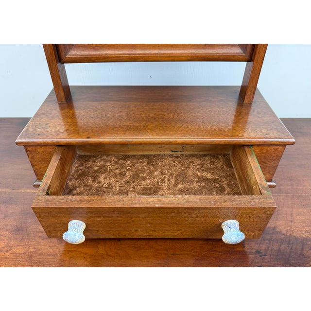 Antique Mahogany Tabletop Dresser Top Vanity / Gentleman’s Shaving Mirror For Sale - Image 4 of 12