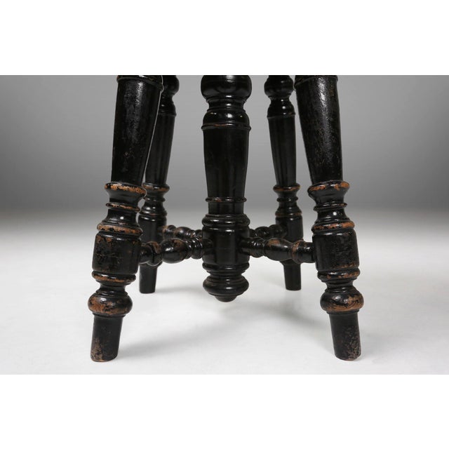 France / 1930s / Art Deco / piano stool / wood / original red velvet upholstery with gold braid / Mid-century / vintage...