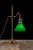 Art Deco Antique Brass Faries Table Lamp With Verdelite Glass Shade For Sale - Image 3 of 8