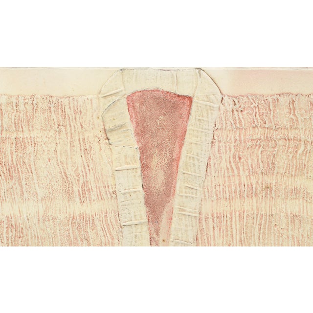 Modern Mixed Media Textured Kimono in Neutral Blush, Collagraph Master Plate #2 by Patricia A. Pearce For Sale - Image 4 of 6