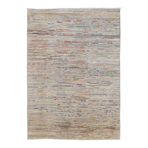 Modern Multicolor Hand Knotted Wool Rug
