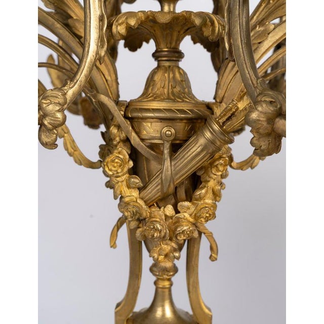 Napoleon III Gilded Bronze Mantelpiece Set, Set of 3 For Sale - Image 13 of 14