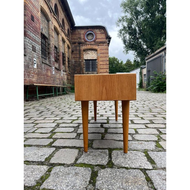 Wood Lowboard in Oak with Brass Handles For Sale - Image 7 of 10