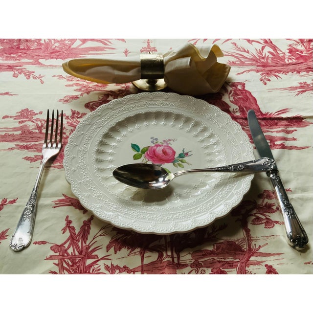 Antique a Copeland Spode "Jewel" Bone China Dinner Plates, Billingsley Rose, C. 1926 - Set of 4 For Sale - Image 10 of 18