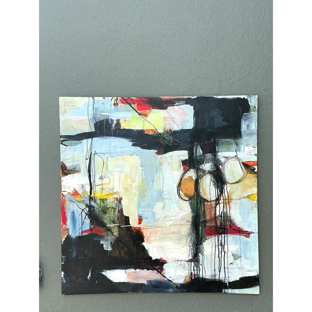 Vintage Abstract Expressionist Oil Painting on Canvas For Sale - Image 9 of 12