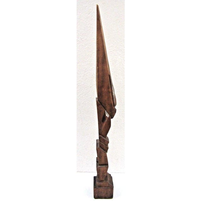 Antique West African Voodou Folk Art Hand-Carved Wooden Papa Legba Sculpture For Sale In Miami - Image 6 of 15