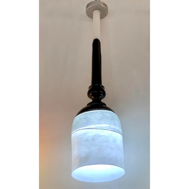 Contemporary Contemporary Bespoke Italian Organic Black White Grey Murano Glass Pendant Light For Sale - Image 3 of 9