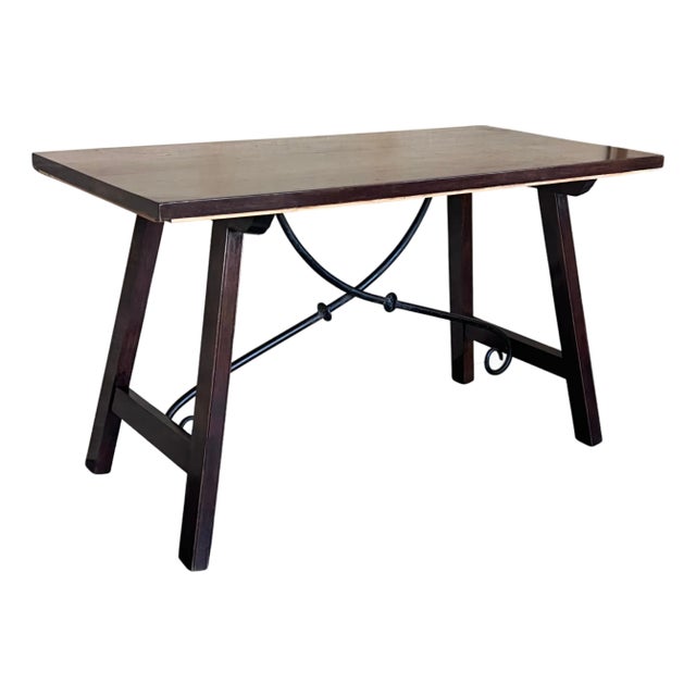 Early 19th Century Spanish Baroque Work Side Table , Restored For Sale