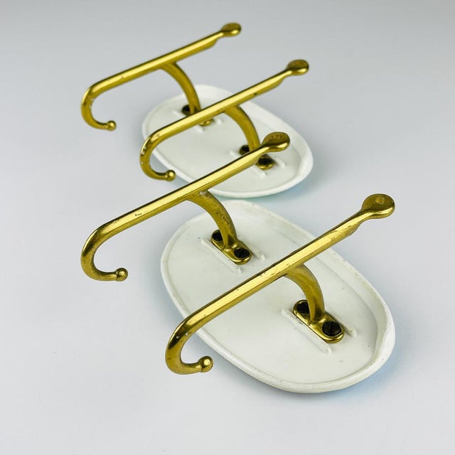 Vintage Brass Hangers with Photo, Italy, 1950s, Set of 2 For Sale - Image 9 of 14