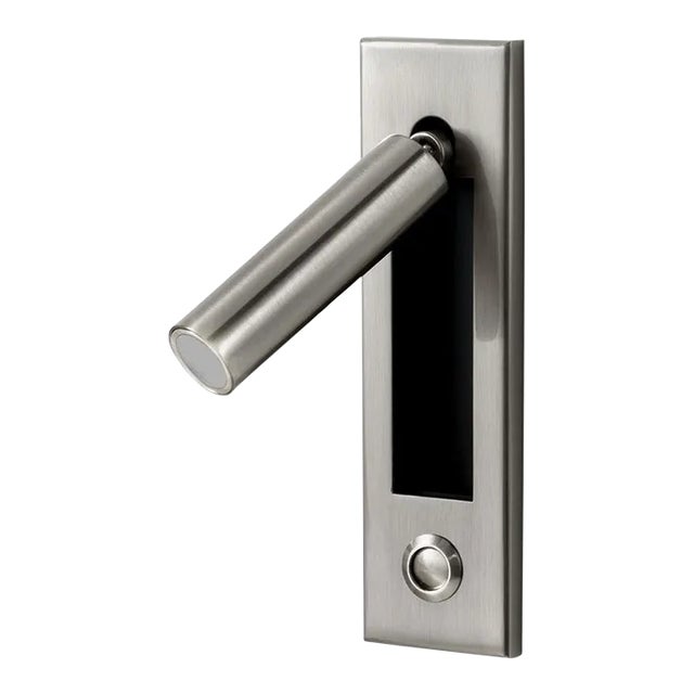 Brushed Nickel Led Dock Button Reading Light For Sale