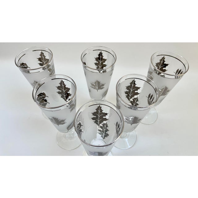 Vintage Sterling Silver Leaf Foliage Drinking Cocktail Glasses - Set of 7 For Sale In Boston - Image 6 of 9