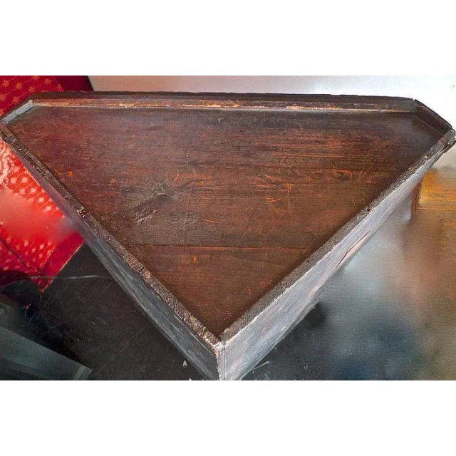 18th Century English 18th Century Oak Corner Wall Cabinet With Small Inlay and Two Shelves For Sale - Image 5 of 13