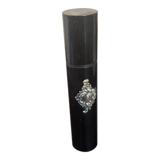 Antique Victorian Celluloid & Sterling Silver Cylinder Box For Sale