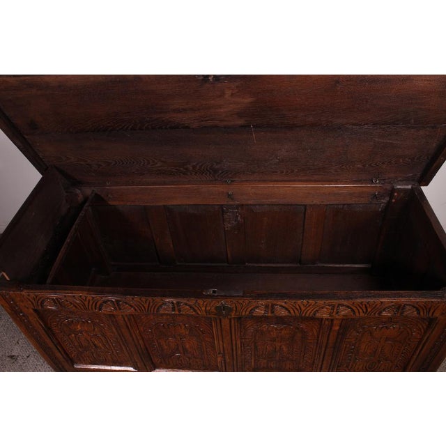 Wood 17th Century Oak Chest For Sale - Image 7 of 17
