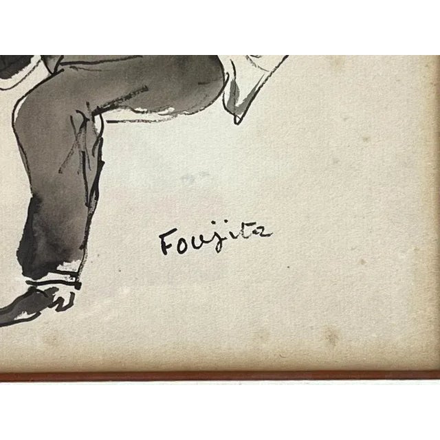 Leonard Foujita (1886 - 1966) Ryo Yanagi, (1926) Ink and ink wash drawing, signed lower right on wove paper. Dimensions:...