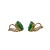 Pair Round Circle Shape Green Jade Stone Stud Earrings Clip For Sale - Image 4 of 7
