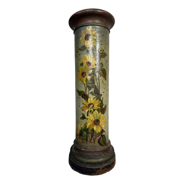 Antique French Column with Sunflowers, 1960s For Sale