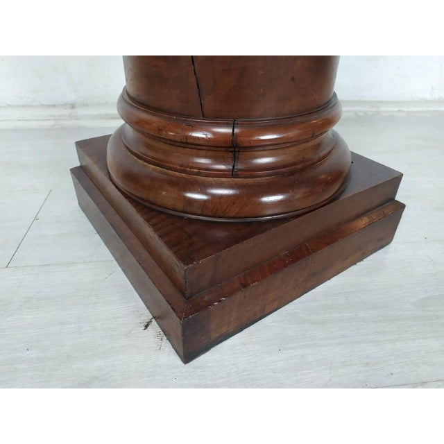 Vintage Brown Walnut Column For Sale - Image 9 of 17