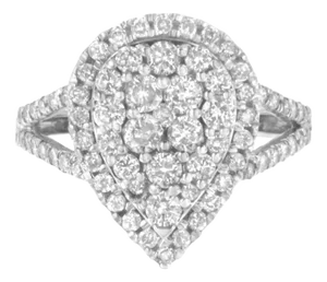 .925 Sterling Silver Diamond Cluster Ring (1 1/2 Cttw, H-I Color, I1-I2 Clarity) - Size 7-1/2