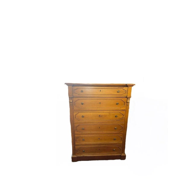 1900 - 1909 1900s Walnut Tall Dresser For Sale - Image 5 of 5