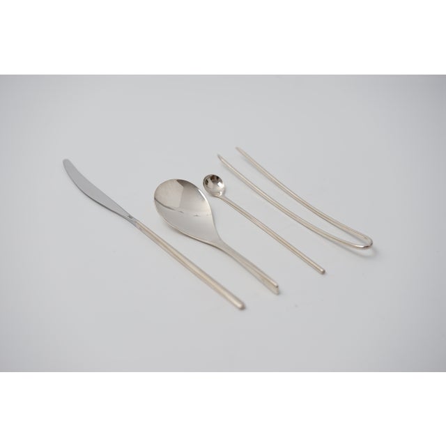 Metal Edo Japanese Cuisine Gourmet Cutlery Set by Bibs Hosak-Robb for Robbe & Berking, 1980s, Set of 24 For Sale - Image 7 of 18
