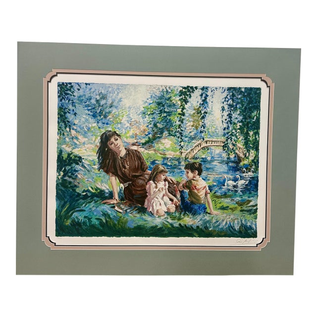 1980s Eva Makk “Realities of Joy” Signed Limited Edition Serigraph 69/275, Large Matted Print For Sale