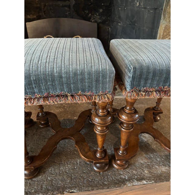 Early 21st Century Three William & Mary Stools For Sale - Image 5 of 9