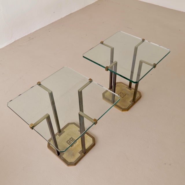 Metal Low T18 Coffee Tables in Glass by Peter Ghyczy, 1980s, Set of 2 For Sale - Image 7 of 12