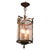 Pink Art Deco Brass and Star Etched Glass Pendant Lantern, 1920 For Sale - Image 8 of 8