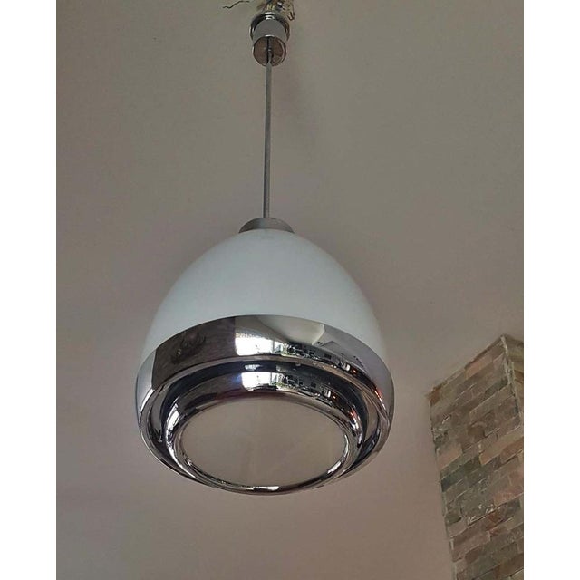 Glass & Metal Hanging Lamp by Pia Guidetti Crippa for Lumi, Italy, 1960s For Sale - Image 10 of 18