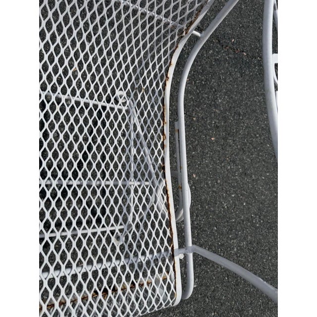 1970s Beautiful Wrought Iron Woodard Patio Set Table & 4 Chairs, Attributed For Sale - Image 10 of 12