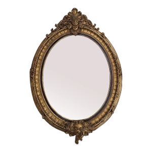 Large Rococo Style Gilded Oval Mirror