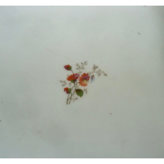 Early 20th Century Footed Floral Porcelain Pedestal Cake Serving Platter For Sale - Image 5 of 8