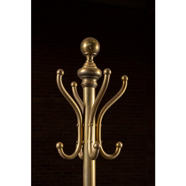 Victorian Antique Brass Barbershop Coat Tree For Sale - Image 3 of 8