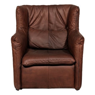 Patinated Leather Chair by Gerard Van Den Berg for Montis, Netherlands, 1970s For Sale