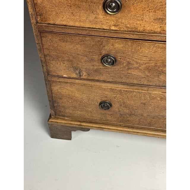 Brown English Oak Chest of Drawers, 19th Century For Sale - Image 8 of 14