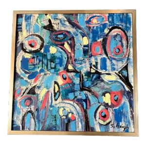 Contemporary Original Stephen Heigh Abstract Painting “Earth & Beyond “ Framed