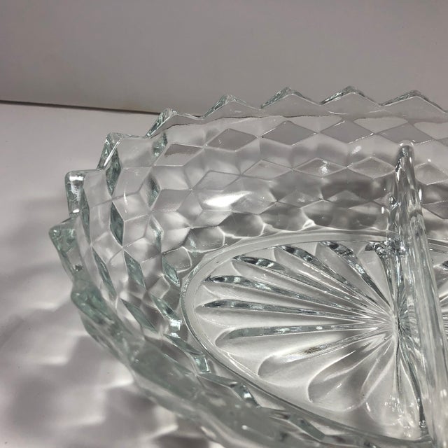 Vintage Crystal Divided Relish Serving Dish Chairish