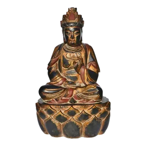Monumental Solid Wood Buddha Statue