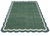 Forest Green Handmade Cotton Flat Weave Area Rug, Forest Green, Cream and Teal Blue Scalloped Dhurrie - 8'x10' For Sale - Image 8 of 14