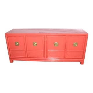 Thomasville Lacquered Hollywood Regency Chinoiserie Credenza For Sale