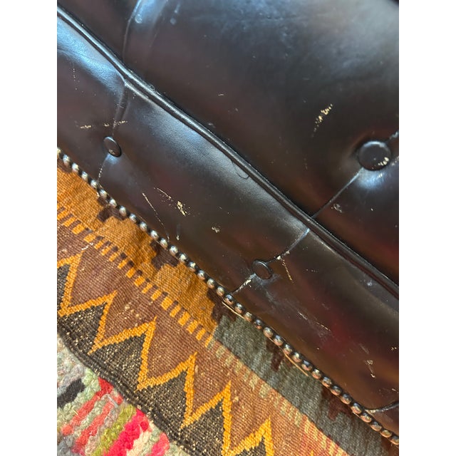 Large Vintage Black Leather Chesterfield Sofa For Sale - Image 4 of 12