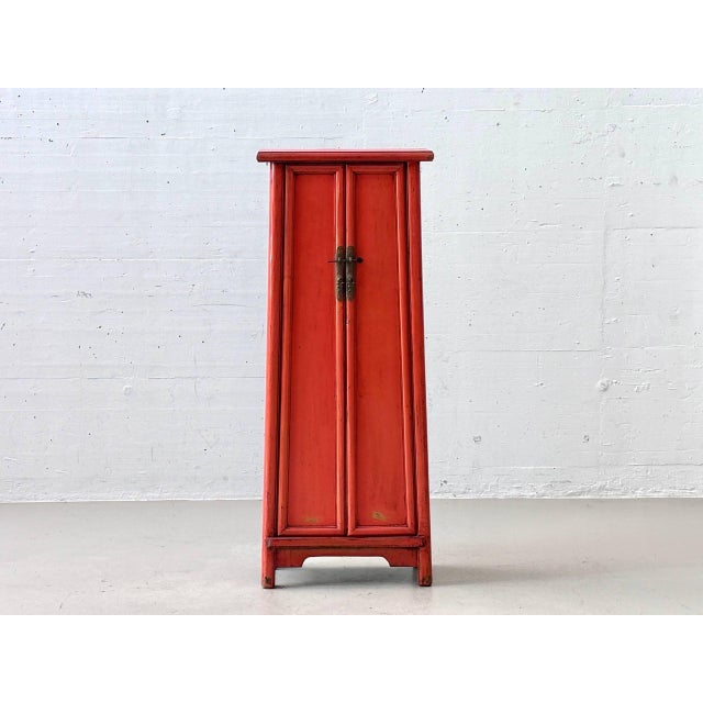 Wood Chinese Wedding Cabinet in Red For Sale - Image 7 of 16