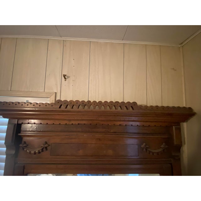 Late 19th Century Victorian Eastlake Style Dresser With Marble Top and Attached Mirror For Sale - Image 4 of 5