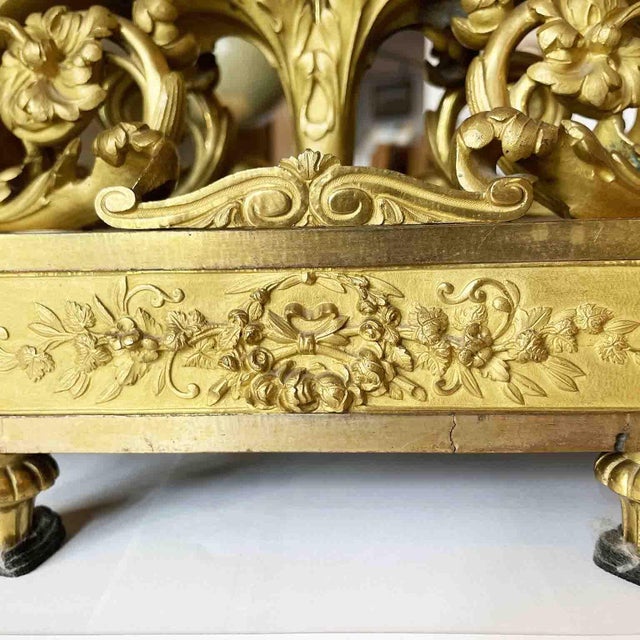 Antique French Gilded Table Clock, 1800s For Sale - Image 4 of 9
