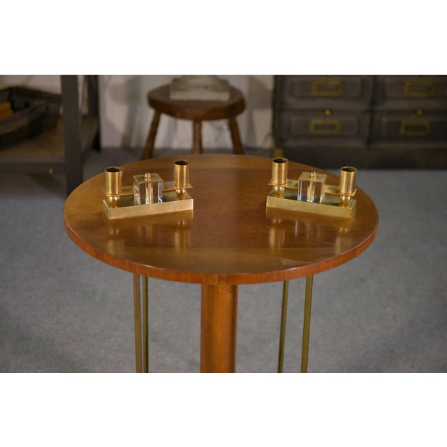 Gold Brass and Bohemian Crystal Wall Lights by Jean Royère, 1940s, Set of 2 For Sale - Image 8 of 13