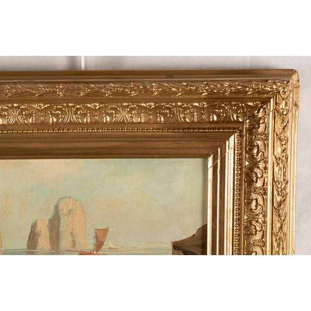 Ezelino Briante, Fishermen and Faraglioni, Oil on Canvas For Sale - Image 10 of 15