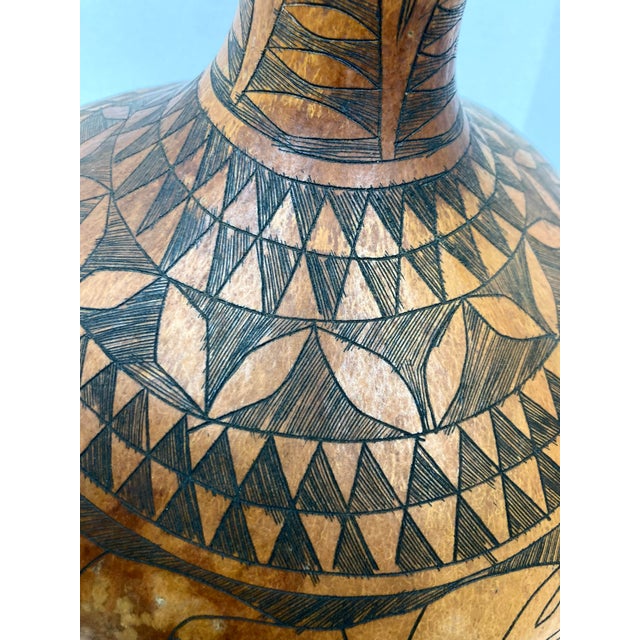 1960s Large and Decorative African Gourd With Elephant Herd Design For Sale - Image 11 of 12